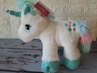 Stuffed Animal Unicorn Plush Valentine s Day White Blue Pink W Sequins Birthday
