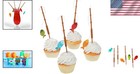 Fishing Pole Party Picks Set - 25 Cupcake Toppers For Baby Showers   Birthdays