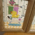 Set Of 2 Baby Duck Ducklings Embroidered Bath Time Nursery Wood Framed Art