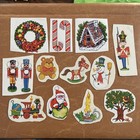 Vintage 80s Merry Christmas Sticker Lot Of 14 Nutcrackers Santa Claus Snowman