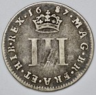 1687 Great Britain Silver 3p Threepence