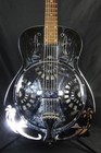 1983 Omi Dobro Model 33h     Round Neck Metal Body W  Etched Hawaiian Scene   Ohsc