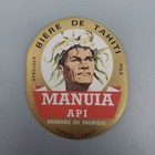 Rare Vintage Tahiti Beer Label - Manuia Pils Api Beer Brasserie Du Pacifique Guy