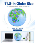 Inflatable Globe Beach Ball  11 8in Pvc World Map Ball Inflatable Earth For Geog