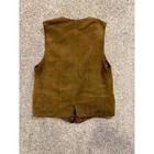 Hudson s Vest Men Xs  Brown Suede Leather Made In Italy Vintage Scalloped Button