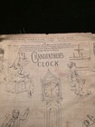 Antique Victorian 19th C Print Handkerchief Grandfather   s Clock