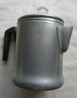 Vtg Mid Century Glass Knob Coffee Pot 5 Cup Wood Stove Aluminum Camp 6  Free Shp