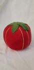 Large Red Velvet Felted Tomato Figural Pin Cushion