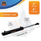 2x6 Hydraulic Cylinder-  2  Bore  6  Stroke -welded Cross Tube Cylinder new 
