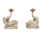 Dolphin Sconce Candle Holders A Pair  20th Century   Florence  Italy