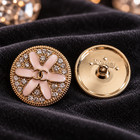6 Pcs Chanel Cc Pink Flower Clear Rhinestone Buttons 24mm Set Of 6