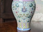 Famille Rose Jaiqing Scrolling Lotus  Trump L oeil Porcelain Vase Qianlong