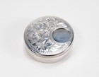 Vintage Belfiore Giuseppe Italy Sterling Silver 925 Floral Motif Round Pill Box