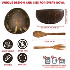 Coconut Bowl Set With Spoon   Fork  Eco-friendly Handcrafted Kitchen Serving Set