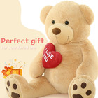 Beniny 52 Inch Brown Giant Teddy Bear With Heart  Stuffed Animal Plush   Large T