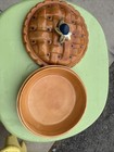 Vintage Ceramic Blueberry Covered Pie Plate Baking Dish