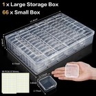 Dilibra Large Bead Organizer Box  66 Pcs Small Clear Storage Containers