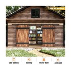 Easelife 16ft Exterior Sliding Barn Door Hardware Kit  Box Rail Track  450lb    