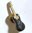 Pink Floyd Dark Side Of The Moon Guitar Vtg Hat Lapel Pin Black Gold Tone Repair