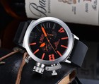 U-boat Classico 1001 Style Men s Watch Big Dial Stainless Steel Case Rubber Band