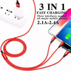 3 In 1 Multi Phone Charger Cord With Type C Micro Usb Connectors Cell Phones Lot