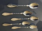 Antique Norwegian Twisted Stem Authentic 830s Small Coffee Spoons From Norway