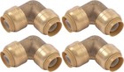  pack Of 4  Sharkbite 1 2  X 1 2 - 90 Degree Elbow Push To Connect Brass Fitting
