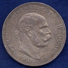 Habsburg  Hungary 1907 Silver 5 Korona  Better Grade  ref  F0444 