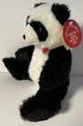 Russ Berrie Soft N Suede Panda Bear 11    Plush Jointed Weighted Vintage  Nwt