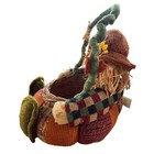 Vintage Fall Scarecrow Pumpkin Patchwork Basket Thanksgiving Harvest Decor 8 