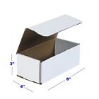 50- 8x4x3 White Corrugated Carton Cardboard Packaging Shipping Mailing Box Boxes