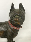 Rare Antique Cast Iron Copper Highlights Boston Terrier Dog Doorstop Statue 9 t