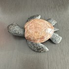 Handcrafted Stone Agate Onyx Sea Turtle Figurine Carving Sculpture Ecuador Rare