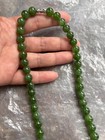 100  Natural Hetian Jade Russian Jasper Spinach Green 10mm Bracelet Necklace