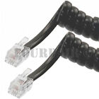 25ft Telephone Handset Receiver Cord Phone Curly Coil Cable 4p4c Rj22 - Black