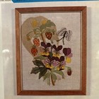 Vintage Hiawatha Crewel Embroidery Strawberry   Pansy Picture Kit  6801 2