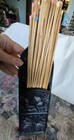 Country House Scene Fireplace Long Match Holder Black Cast Iron 10    Tall
