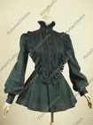 Victorian Gothic Women Vintage Black Blouse Shirt Steampunk Witch Halloween B005