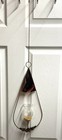 Lg  Copper Stained Glass Teardrop Copper Hanging Plant Rooter Glass Vase