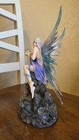 Zeckos Anne Stokes Blue And Purple Stargazer Fairy Statue