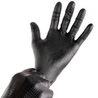 Heavy Duty Nitrile Gloves  Dual Tone  Black Green  Zig Textured  Secure Grip    