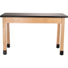 Pemberley Row Solid Ash Wood Black Science Lab Table Rectangular Adjustable 2   
