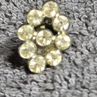 Rhinestone Flower Lapel Pin Brooch Silver Tone Crystal Cluster Tack Sparkle