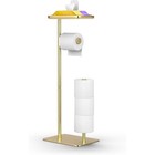 Stainless Steel Toilet Paper Holder W  Shelf Marble Base Wet Wipe Dispenser New