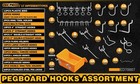 260pcs Pegboard Hooks Kit Organizer Various Tools Garage Kitchen Bathroom Craft