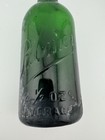 Antique Palmer Embossed Emerald Green Glass Medicine Bottle Apothecary 