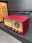 Vintage Silvertone Am fm Vacuum Tube Radio  4204 Maroon Bakelite Working
