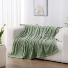 Sage Green Fleece Throw Blanket 50     60    For Couch Sofa Bed super Soft Cozy Plush