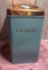 Beauty Ware Flour Canister Metal Blue copper With Lid Mcm Vintage 