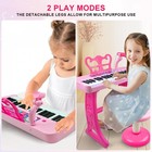 Kids Keyboard Toys For Girls - 37 Keys Pianos Toy With Stool And Microphone P   